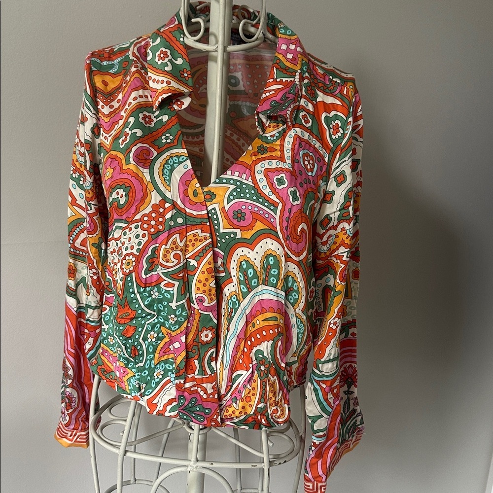 Haute Hippie Multicolor Paisley Blouse